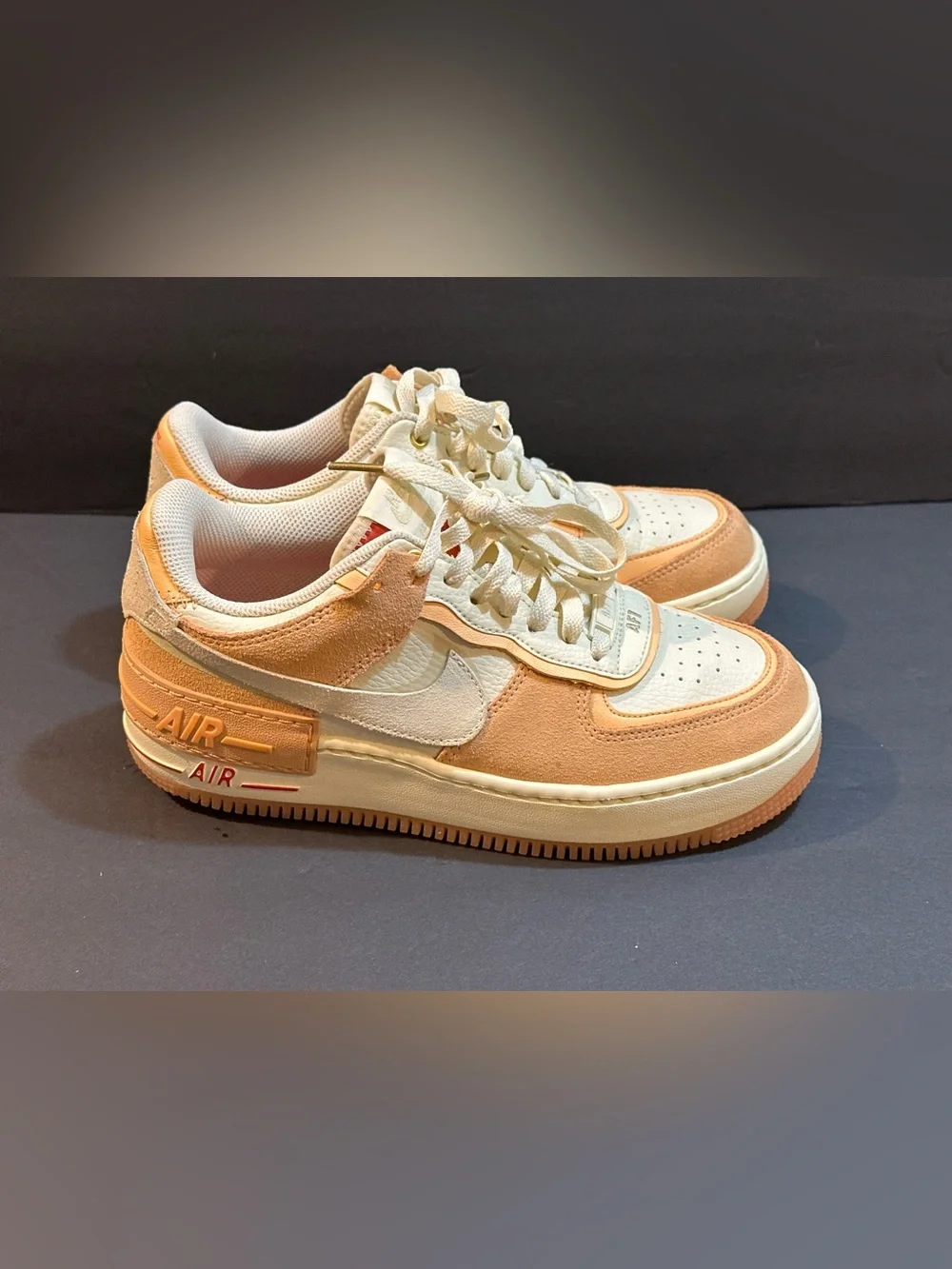 🔥🔥Nike Air Force 1 Shadow Sisterhood Cashmere Tan/White kids Size 7.5🔥